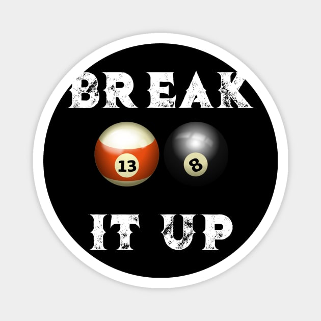 Pool Break it Up Pool Balls Billiards Magnet by StacysCellar